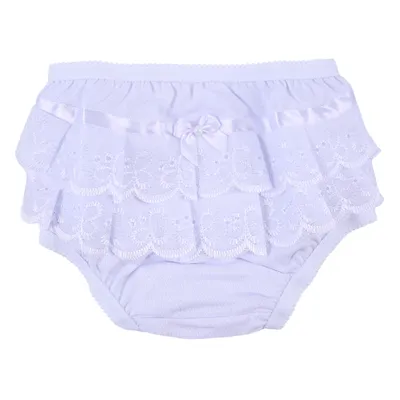 Calcinha Infantil Brando Com Laise E Laço Cetim