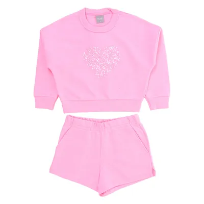 Conjunto Infantil Mundi Coração Glitter Conjunto Infantil Mundi Coração Glitter
