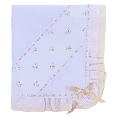 Manta Bordados Alexandra Piquezinho Forrada Faixa Urso Manta Bordados Alexandra Piquezinho Forrada Faixa Urso