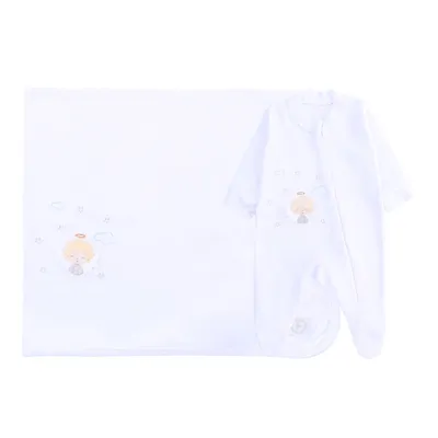 Saída De Maternidade Fofinho Anjinho Bordado - 2 Peças