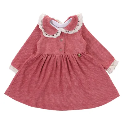 Vestido Bebê Kiki Cotelê Gola Renda Vestido Bebê Kiki Cotelê Gola Renda