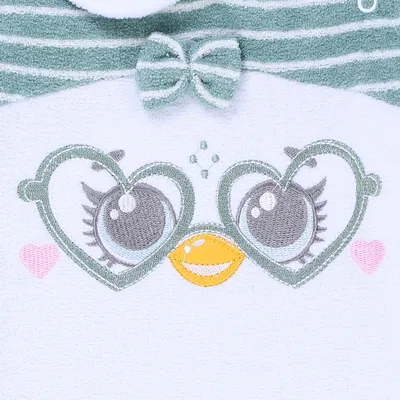 Macacão Longo Bebê Presente De Anjo Plush Bouclé Pinguim