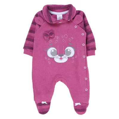 Macacão Longo Bebê Presente De Anjo Plush Bouclé Oncinha