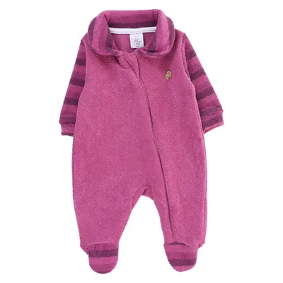 Macacão Longo Bebê Presente De Anjo Plush Detalhe Listrado