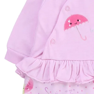 Macacão Longo Bebê Din Don Bordado Guarda Chuva