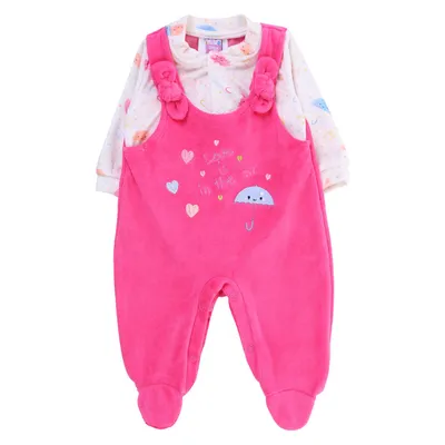 Macacão Longo Bebê Din Don Bordado Guarda Chuva