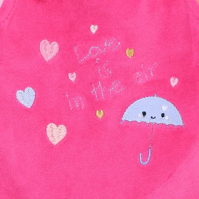 Macacão Longo Bebê Din Don Bordado Guarda Chuva