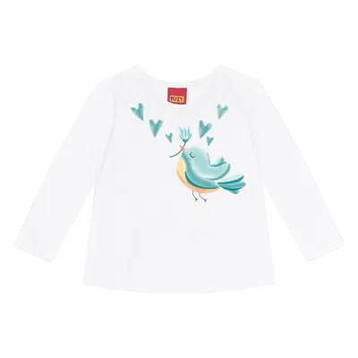 Blusa Bebê Kyly Manga Longa Estampa Pássaro