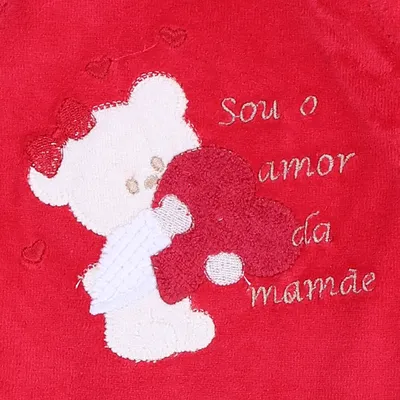 Macacão Longo Bebê Miniclo Plush Bordado Amor Da Mamãe