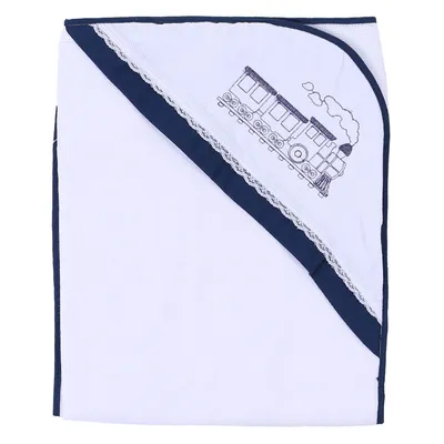 Toalha Com Capuz Art Bebê Forrada Trem