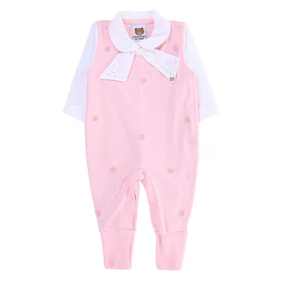 Macacão Longo Aconchego Do Bebê Laço Pérolas