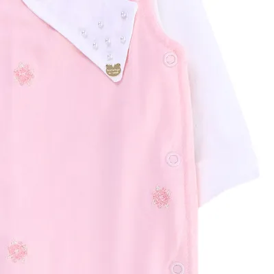 Macacão Longo Aconchego Do Bebê Laço Pérolas