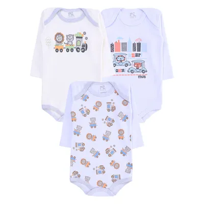 Kit Body Manga Longa Infantil Mub Estampado - 3 Peças Kit Body Manga Longa Infantil Mub Estampado - 3 Peças