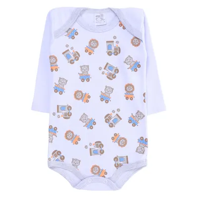 Kit Body Manga Longa Infantil Mub Estampado - 3 Peças Kit Body Manga Longa Infantil Mub Estampado - 3 Peças