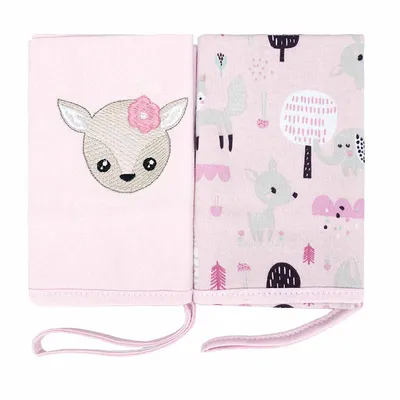Kit Pano De Boca Baby Joy Com Prendedor Animais - 2 Peças