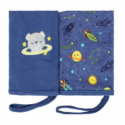 Kit Pano De Boca Baby Joy Com Prendedor Foguete - 2 Peças Kit Pano De Boca Baby Joy Com Prendedor Foguete - 2 Peças