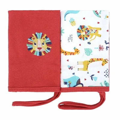 Kit Pano De Boca Baby Joy Com Prendedor Safari - 2 Peças Kit Pano De Boca Baby Joy Com Prendedor Safari - 2 Peças