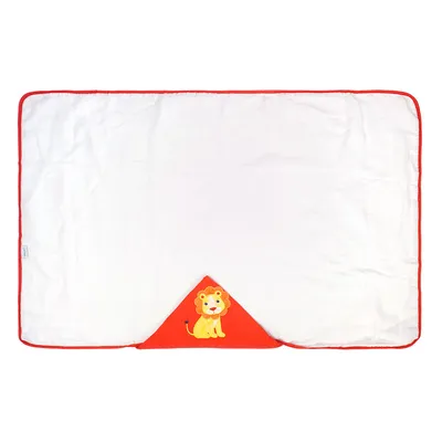 Toalha De Fralda Com Capuz Baby Joy Malha Bordado Leão