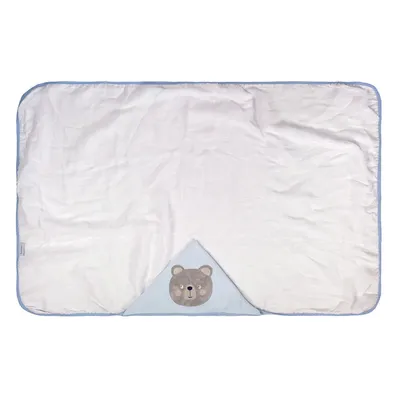 Toalha De Fralda Com Capuz Baby Joy Malha Bordado Urso