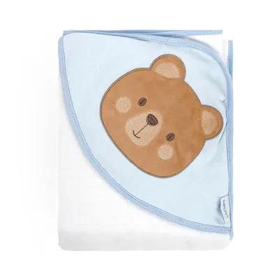 Toalha Com Capuz Baby Joy Forro De Fralda Urso
