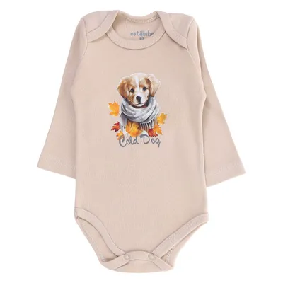 Conjunto Bebê Estilinho Suedine Estampa Cachorrinho