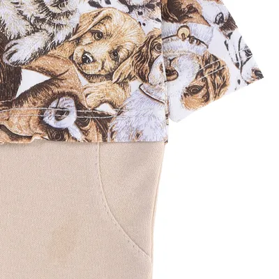 Macacão Longo Bebê Estilinho Malha E Suedine Estampa Dogs