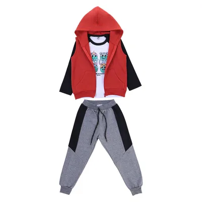 Conjunto Infantil Kookabu Raglan Com Colete Conjunto Infantil Kookabu Raglan Com Colete