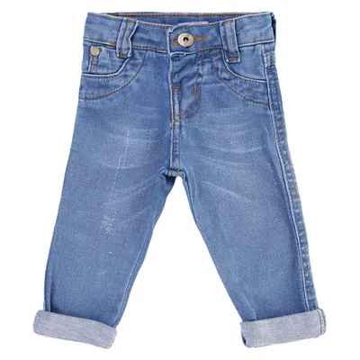 Calça Jeans Bebê Kookabu Lavagem Used Com Puídos E Bigode