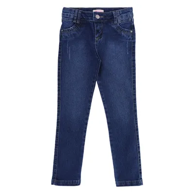 Calça Jeans Infantil Color Girl Detalhe Unha De Gato