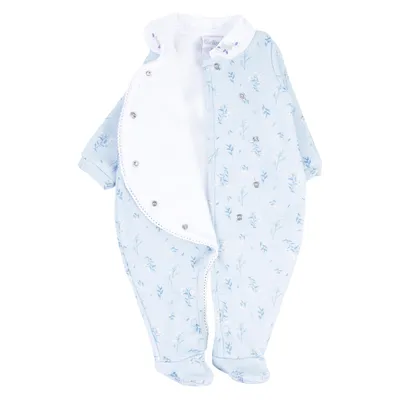 Macacão Longo Bebê Paraíso Malha Leve Estampa Floral