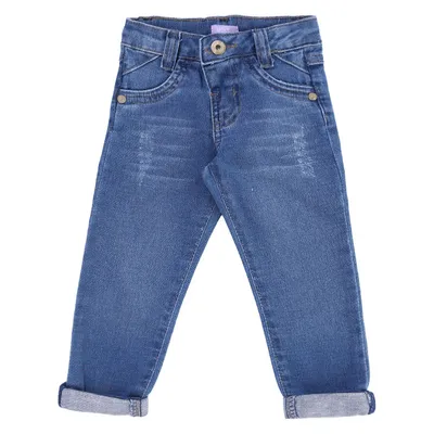Calça Jeans Infantil Kookabu Detalhe Bigode E Puídos