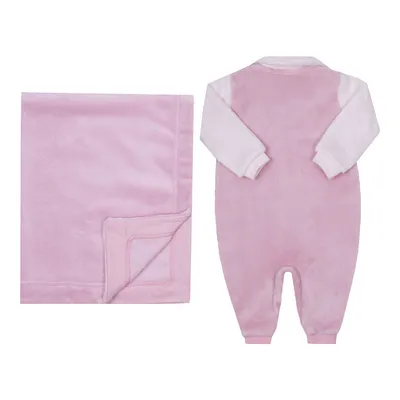 Kit Macacão e Manta Paraíso Em Pelo Ursinho - 2 Peças Kit Macacão e Manta Paraíso Em Pelo Ursinho - 2 Peças