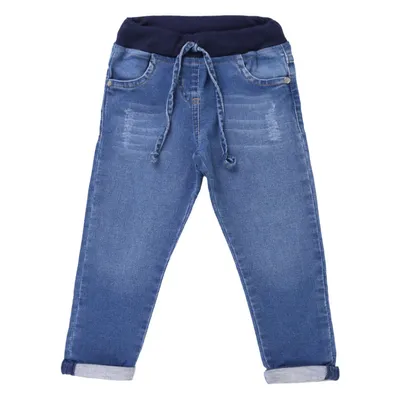 Calça Jeans Infantil Kookabu Cós Moletom E Barra Virada