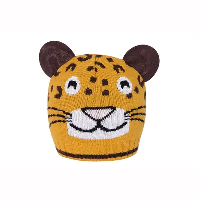 Touca Bebê Boneleska Lã Jacquard Onça Touca Bebê Boneleska Lã Jacquard Onça