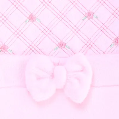 Macacão Longo Bebê Sonho Meu Plush Com Bordado Flores Macacão Longo Bebê Sonho Meu Plush Com Bordado Flores