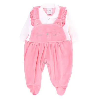 Macacão Longo Bebê Sonho Meu Plush Bordado Gatinha Macacão Longo Bebê Sonho Meu Plush Bordado Gatinha