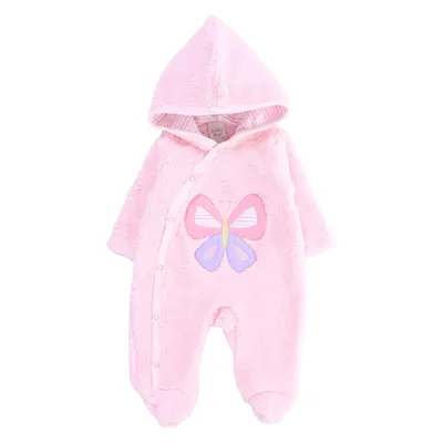 Macacão Longo Bebê Sonho Meu Pelúcia Com Capuz Borboleta Macacão Longo Bebê Sonho Meu Pelúcia Com Capuz Borboleta