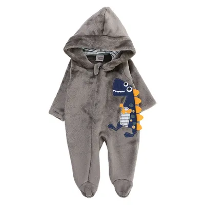 Macacão Longo Bebê Sonho Meu Pelúcia Com Capuz Dinossauro Macacão Longo Bebê Sonho Meu Pelúcia Com Capuz Dinossauro