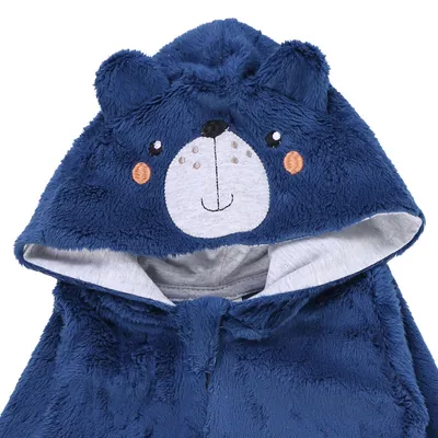 Macacão Longo Bebê Sonho Meu Pelúcia Com Capuz Urso Macacão Longo Bebê Sonho Meu Pelúcia Com Capuz Urso