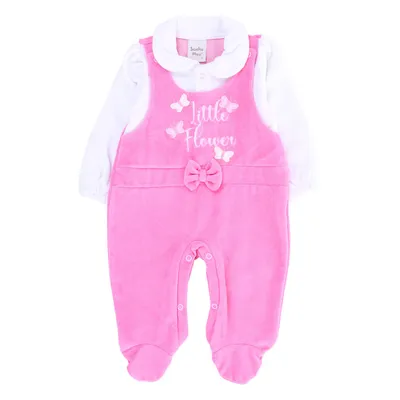 Macacão Longo Bebê Sonho Meu Plush Bordado Borboletas Macacão Longo Bebê Sonho Meu Plush Bordado Borboletas