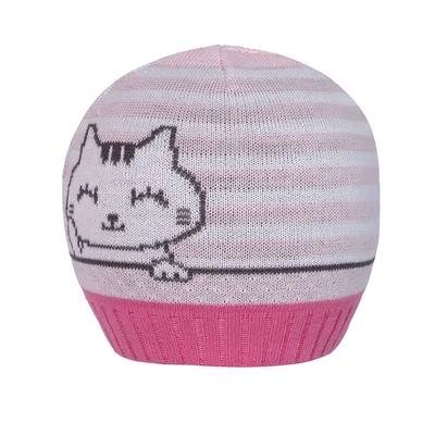 Touca Infantil Boneleska Lã Jacquard Gatinha Touca Infantil Boneleska Lã Jacquard Gatinha