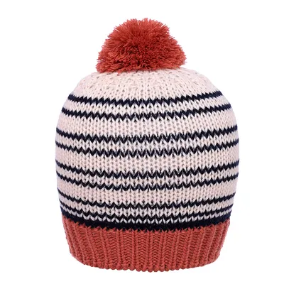 Touca Infantil Boneleska Listras Com Pompom Touca Infantil Boneleska Listras Com Pompom