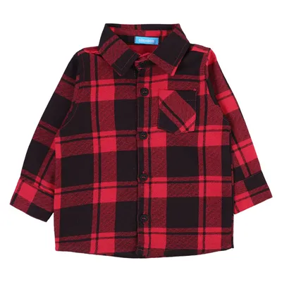 Camisa Manga Longa Bebê Din Don Xadrez Com Botões Camisa Manga Longa Bebê Din Don Xadrez Com Botões