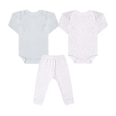 Conjunto Bebê Junkes Bodies Suedine Com Estampa Estrela