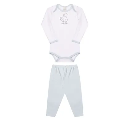 Conjunto Infantil Junkes Body Manga Longa Estampa Ovelha