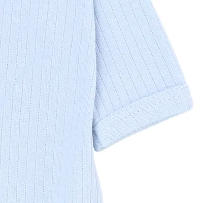 Macacão Longo Bebê Junkes Canelado Com Pé E Punho Reversível