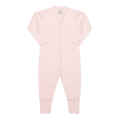 Macacão Longo Bebê Junkes Canelado Com Pé E Punho Reversível