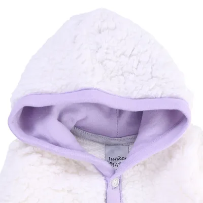 Macacão Longo Bebê Junkes Pelo Carneirinho Com Capuz