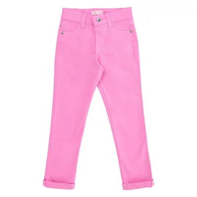 Calça Sarja Infantil Color Girl Skinny Barra Virada