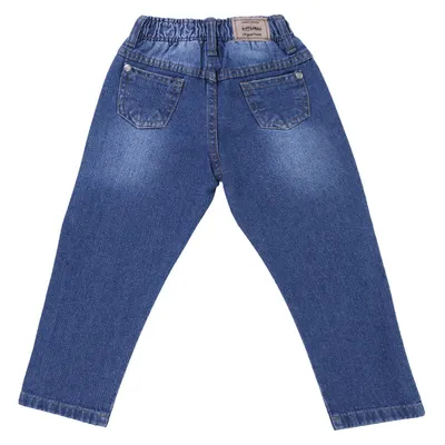 Calça Jeans Infantil Kookabu Mom Com Cós Elástico E Rasgos